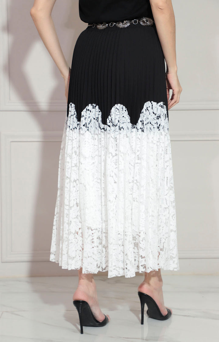 Falda plisada con encaje - FALDA Boutiquemirel 