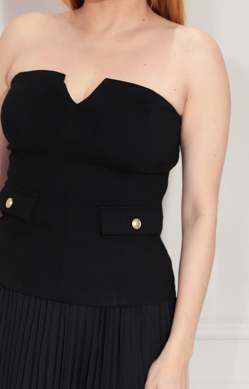 Blusa negra strapless - BLUSA Boutiquemirel 