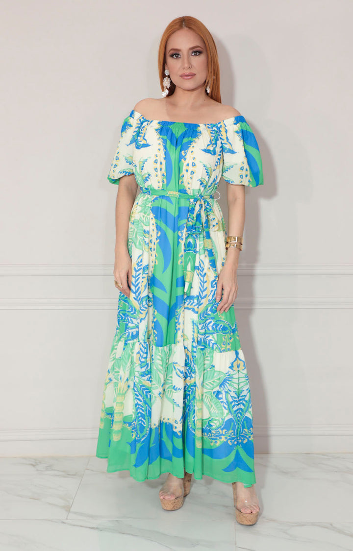 Vestido verde tropical - VESTIDO Boutiquemirel 