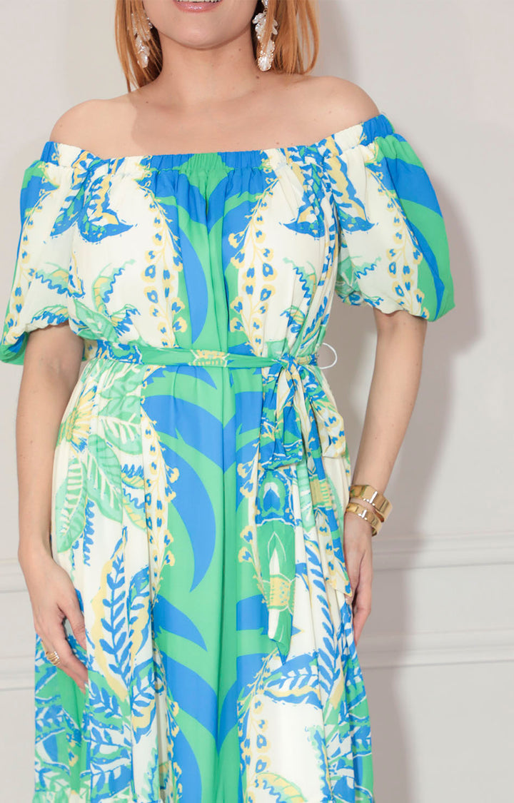 Vestido verde tropical - VESTIDO Boutiquemirel 