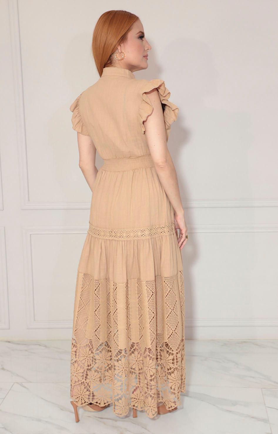 Vestido beige con lazo - VESTIDO Boutiquemirel 