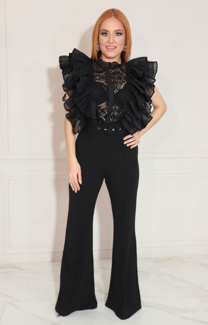 Palazzo negro con encaje - PALAZZO XL Boutiquemirel 