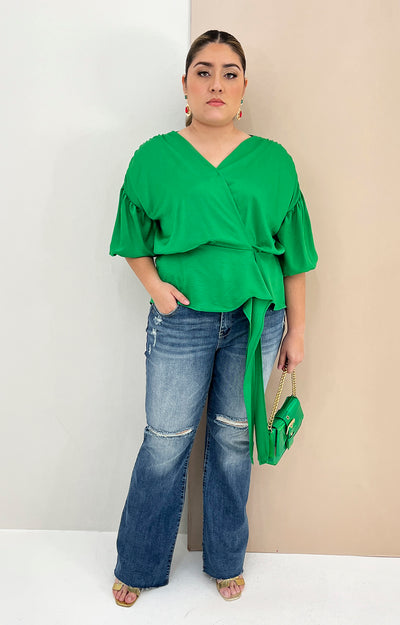 Blusa verde peplum - Boutiquemirel