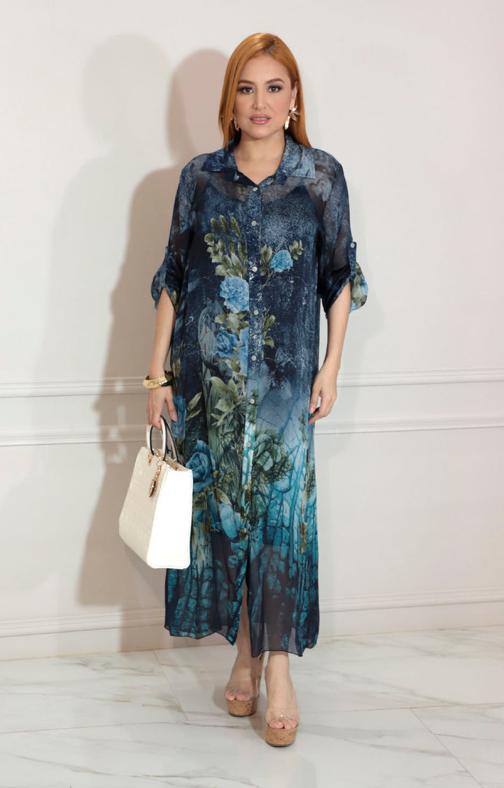 Vestido lino azul - VESTIDO Boutiquemirel 