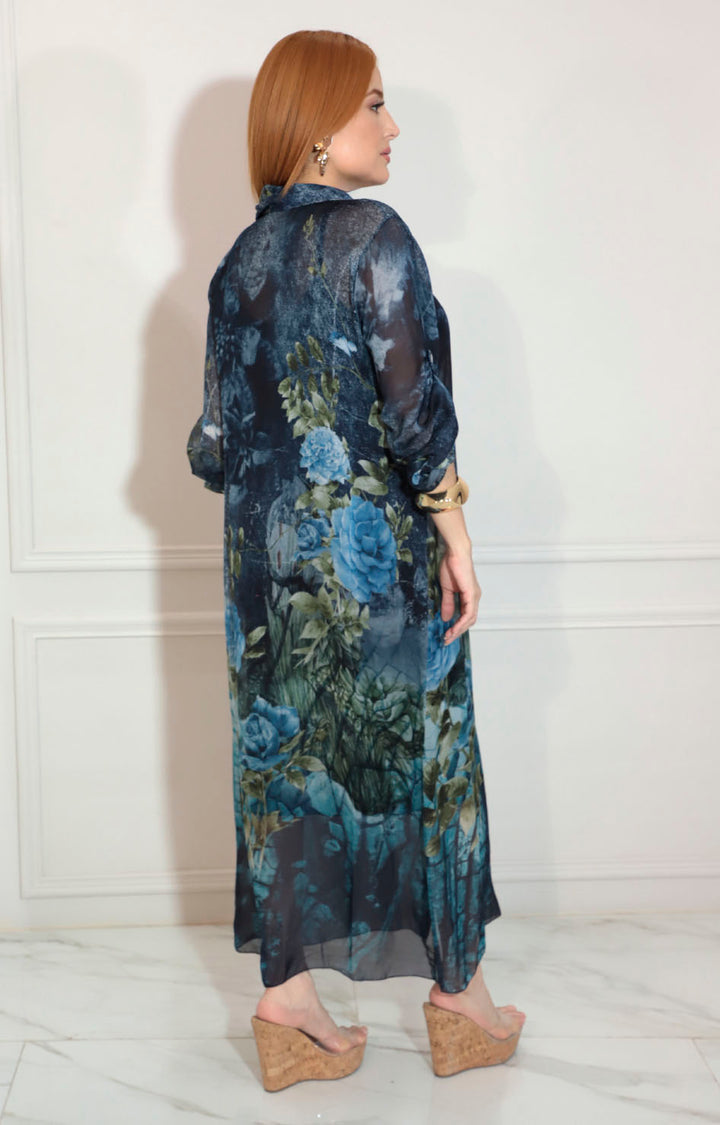 Vestido lino azul - VESTIDO Boutiquemirel 