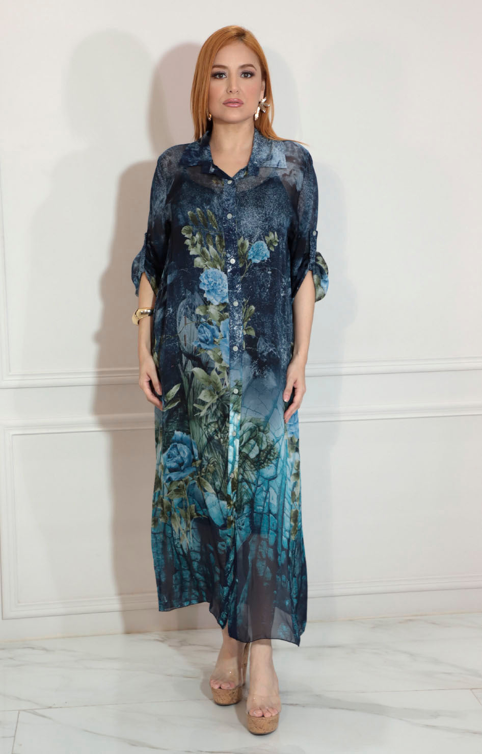 Vestido lino azul - VESTIDO Boutiquemirel 