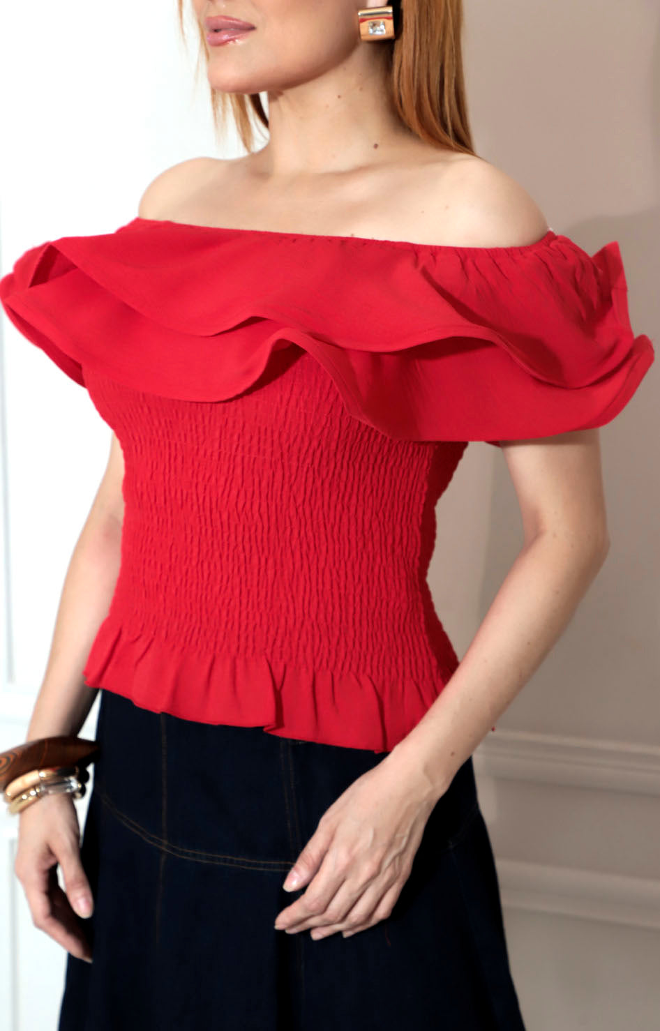 Blusa roja volantes - BLUSA Boutiquemirel 