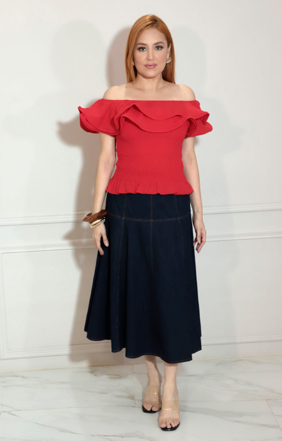 Blusa roja volantes - BLUSA Boutiquemirel 