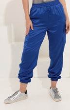 Pantalón azul cargo satinado - Boutiquemirel