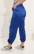 Pantalón azul cargo satinado - Boutiquemirel