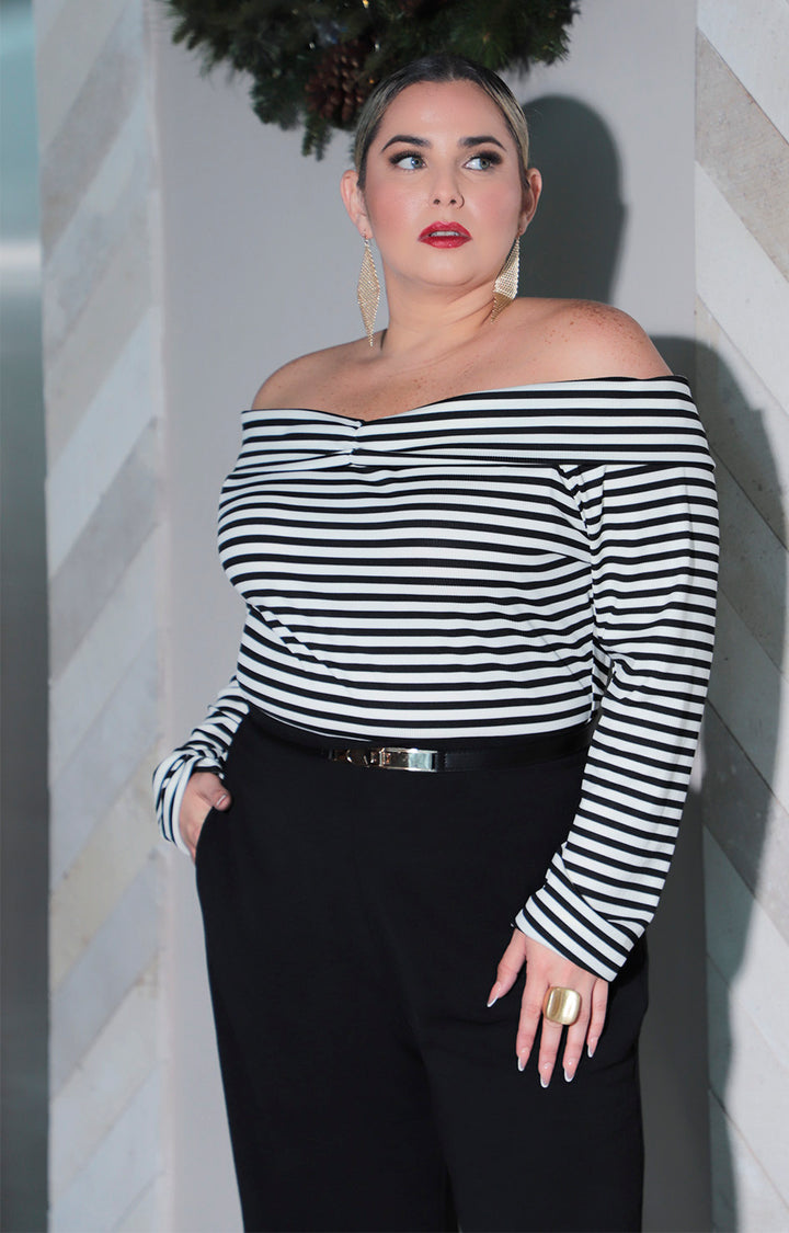 Blusa rayada blanco con negro