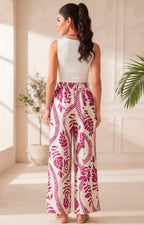 Pantalón estampado magenta