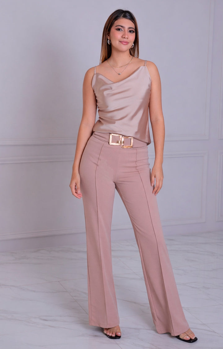 Pantalón recto con cinturón - PANTALON REGULAR Boutiquemirel 