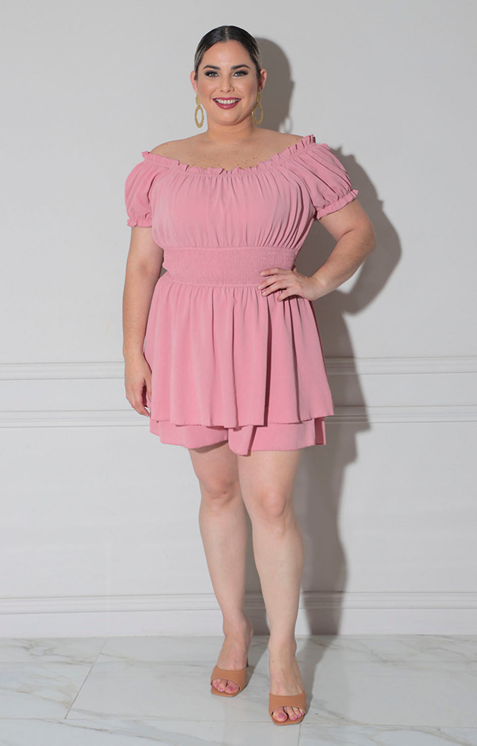 Jumpsuit rosa - PALAZZO CORTO CURVY Boutiquemirel 