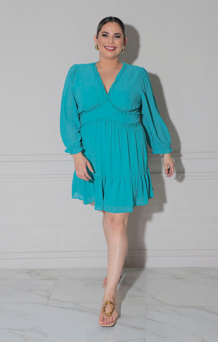 Vestido menta corto - VESTIDO CORTO CURVY Boutiquemirel 