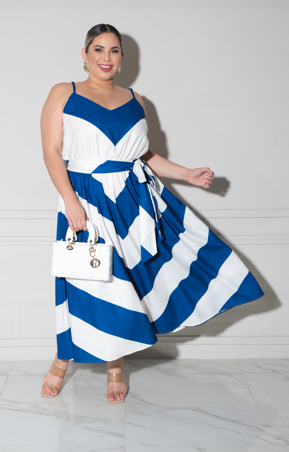 Vestido azul de rayas - VESTIDO XL Boutiquemirel 