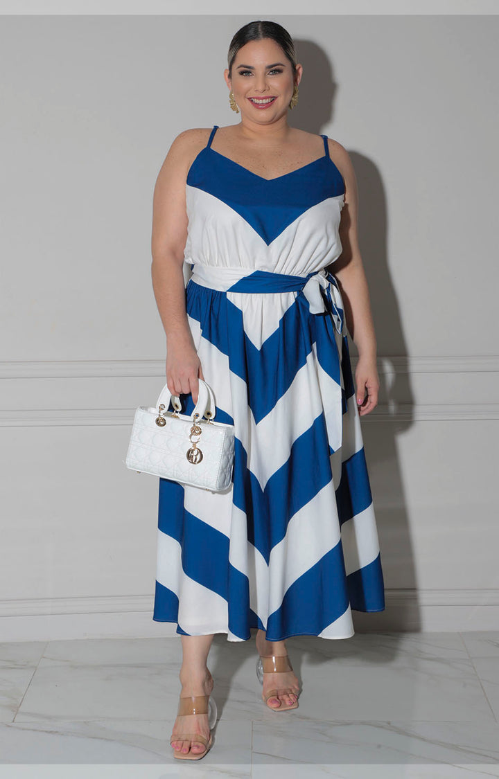 Vestido azul de rayas - VESTIDO XL Boutiquemirel 