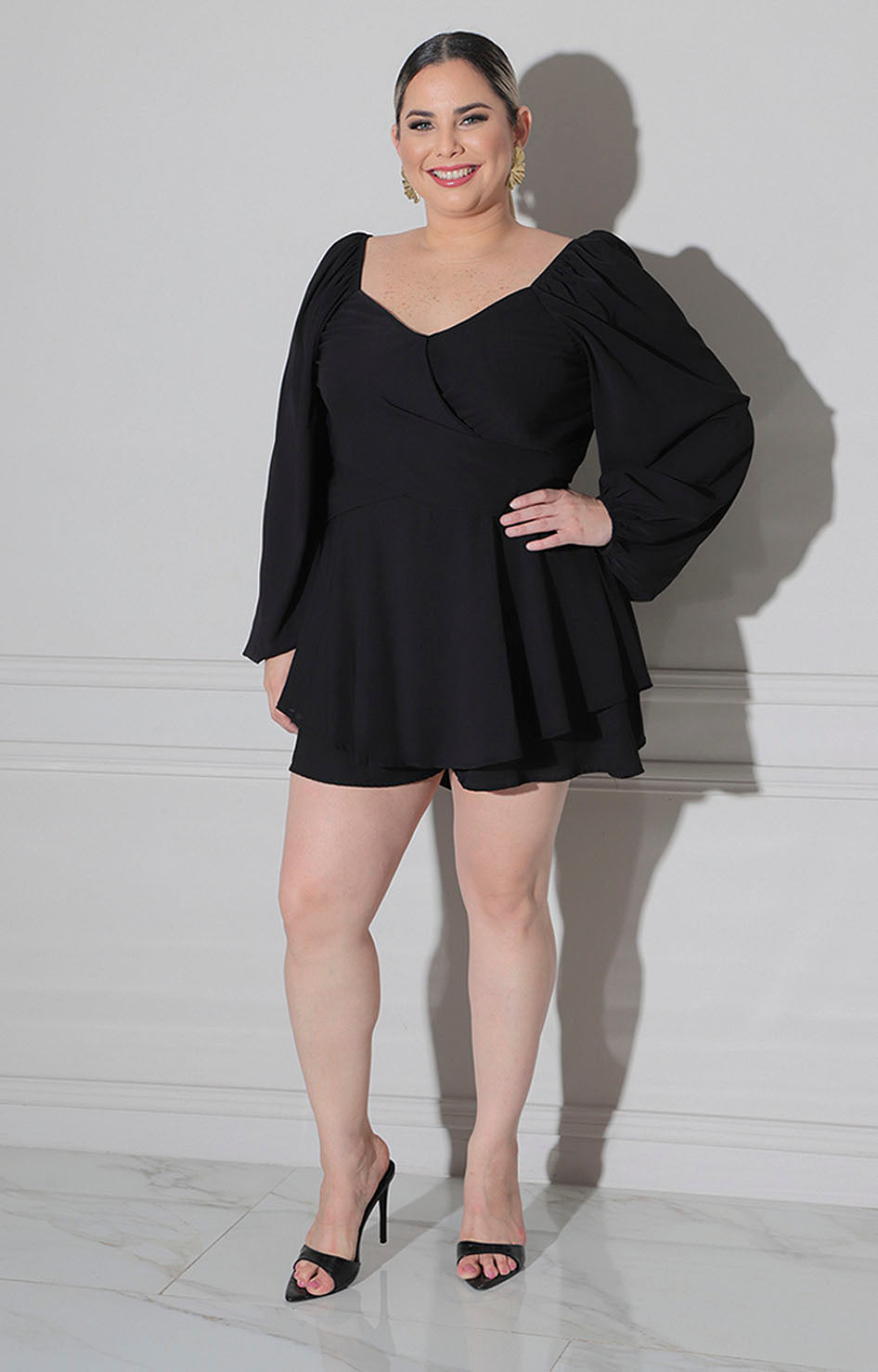 Jumpsuit negro con lazo - PALAZZO CORTO CURVY Boutiquemirel 