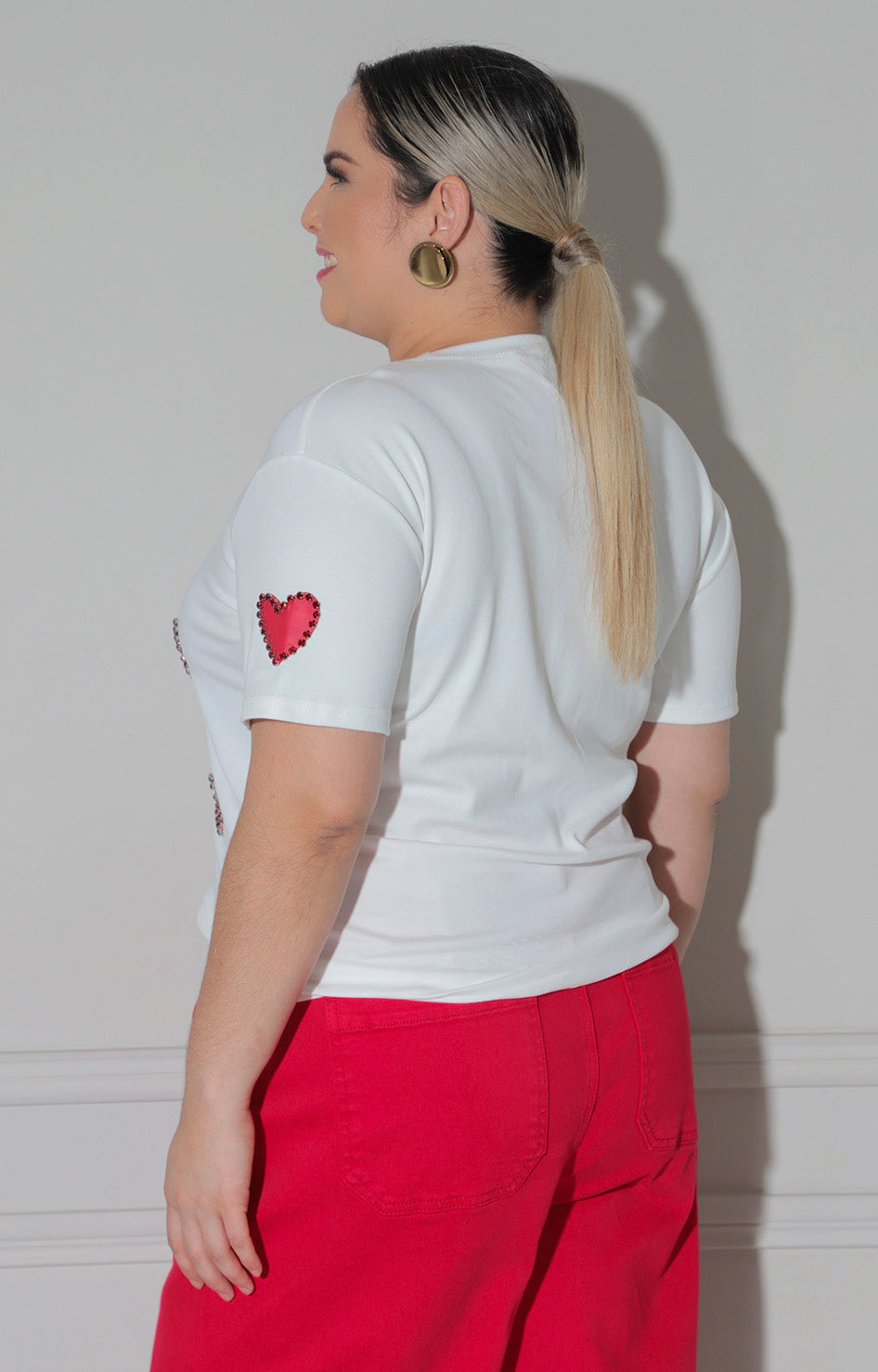 Blusa blanca de corazón - BLUSAS CURVY Boutiquemirel 