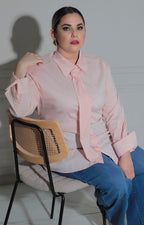 Blusa rosa con corbata - BLUSAS CURVY Boutiquemirel 