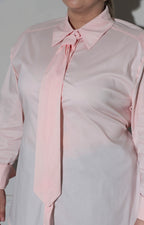 Blusa rosa con corbata - BLUSAS CURVY Boutiquemirel 