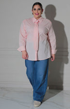 Blusa rosa con corbata - BLUSAS CURVY Boutiquemirel 