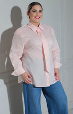 Blusa rosa con corbata - BLUSAS CURVY Boutiquemirel 