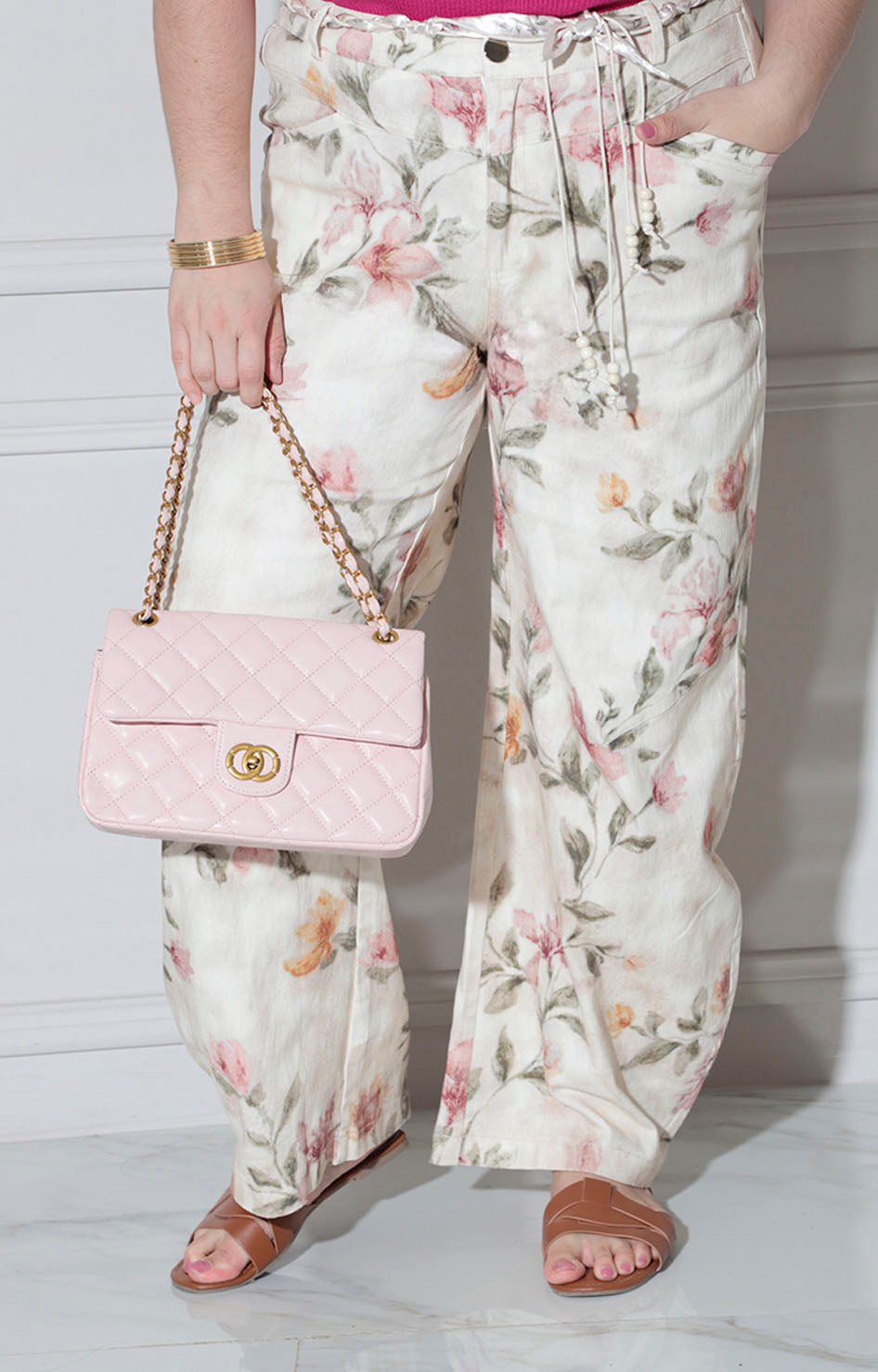 Pantalòn beige estampado - PANTALON CURVY Boutiquemirel 