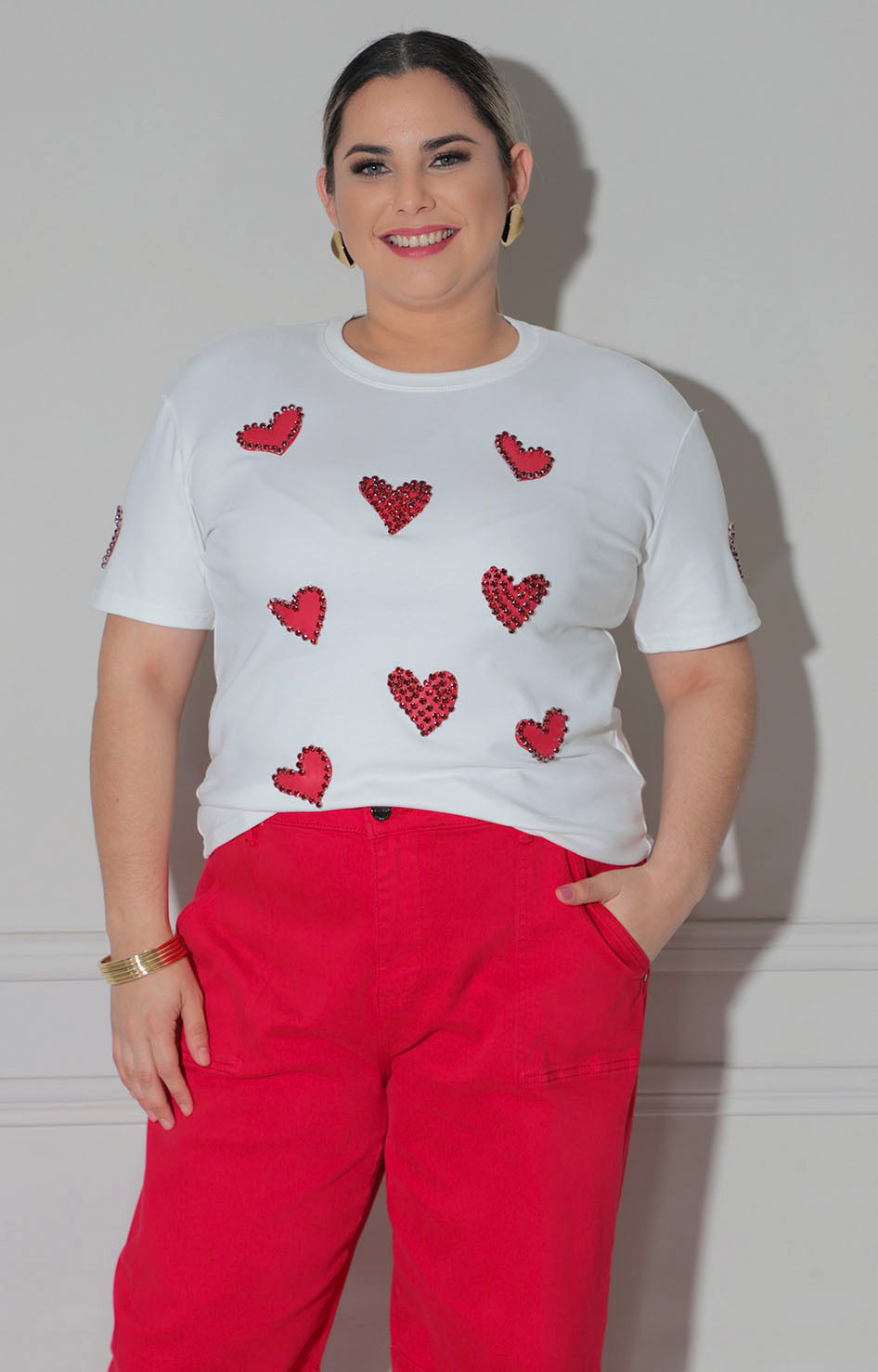 Blusa blanca de corazón - BLUSAS CURVY Boutiquemirel 