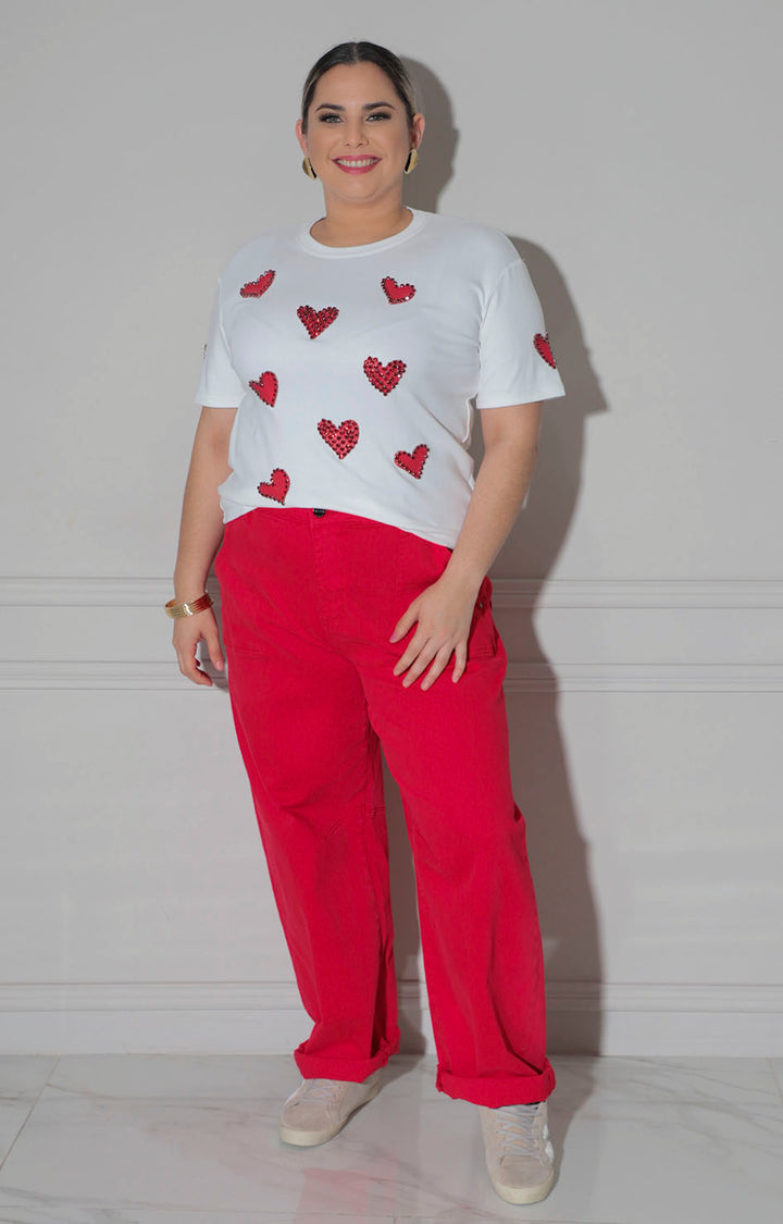 Blusa blanca de corazón - BLUSAS CURVY Boutiquemirel 