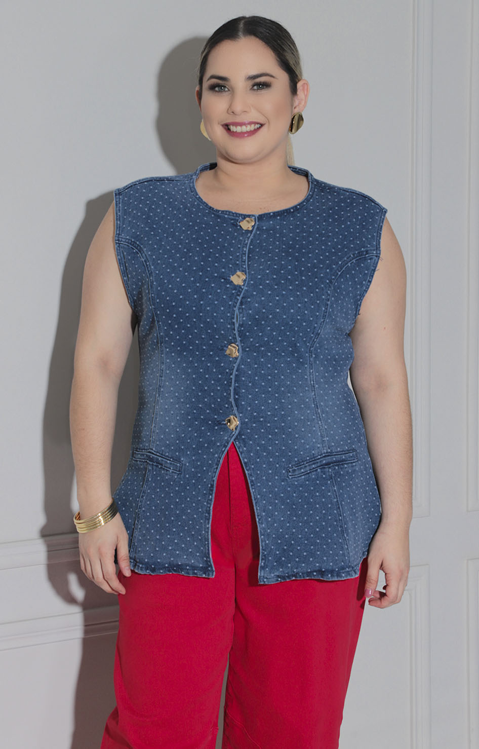 Blusa de mezclilla con botones - BLUSAS CURVY Boutiquemirel 