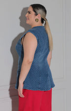 Blusa de mezclilla con botones - BLUSAS CURVY Boutiquemirel 