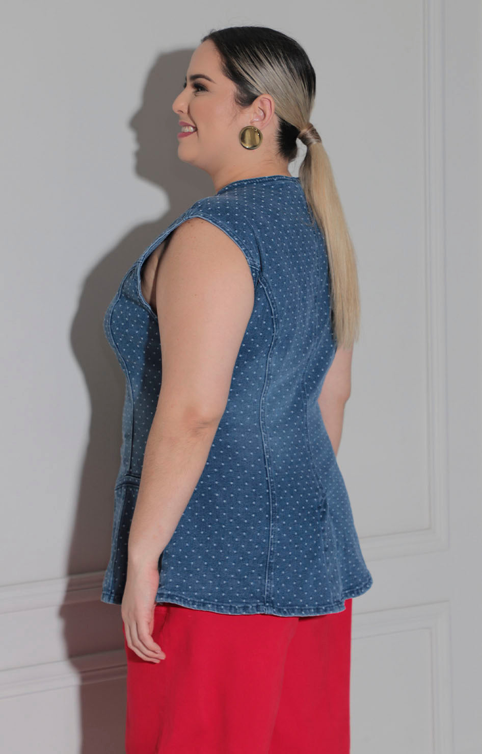 Blusa de mezclilla con botones - BLUSAS CURVY Boutiquemirel 