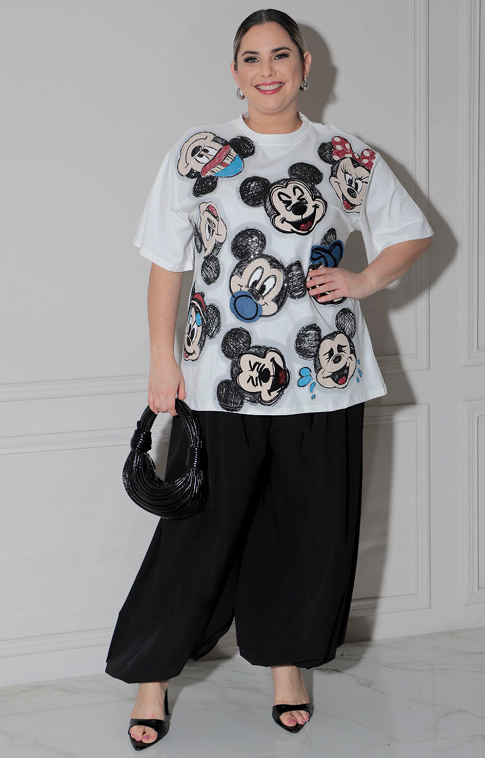 Blusa blanca de mickey - BLUSA CURVY Boutiquemirel 