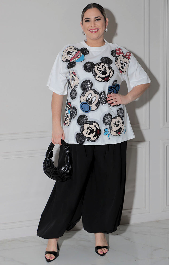 Blusa blanca de mickey - BLUSA CURVY Boutiquemirel 
