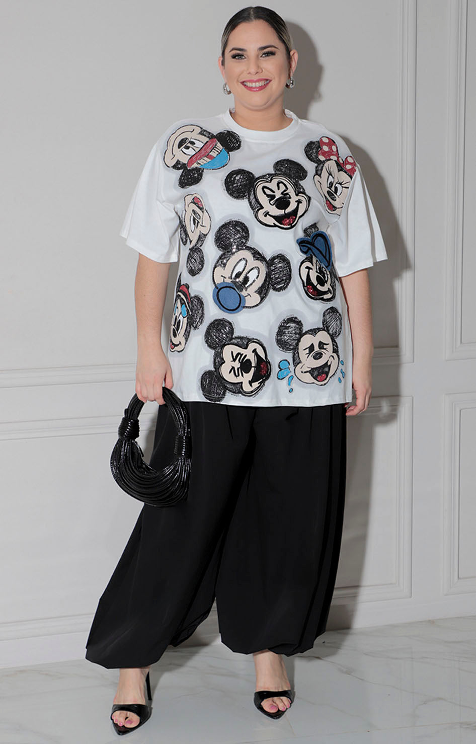 Blusa blanca de mickey - BLUSA CURVY Boutiquemirel 