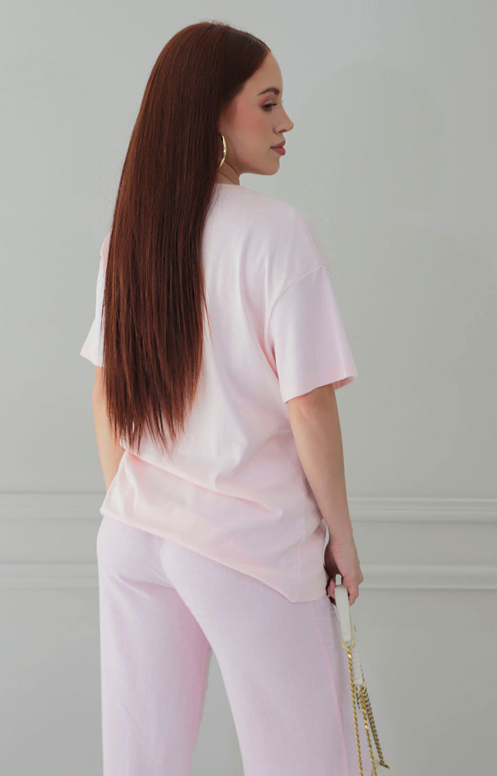Blusa rosa estampada con brillos - BLUSAS REGULAR Boutiquemirel 