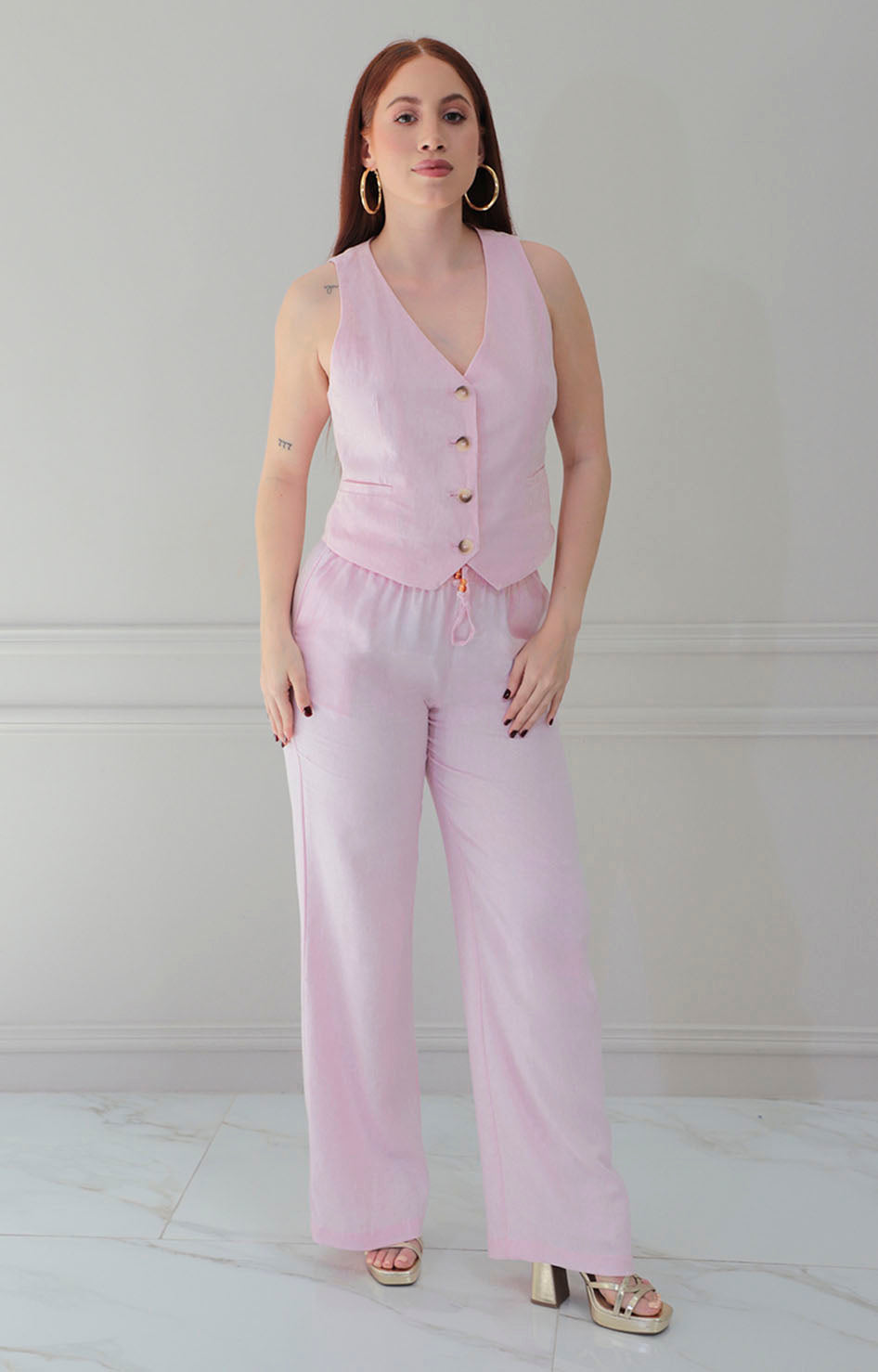 Pantalon beige con elástico - PANTALON REGULAR Boutiquemirel 