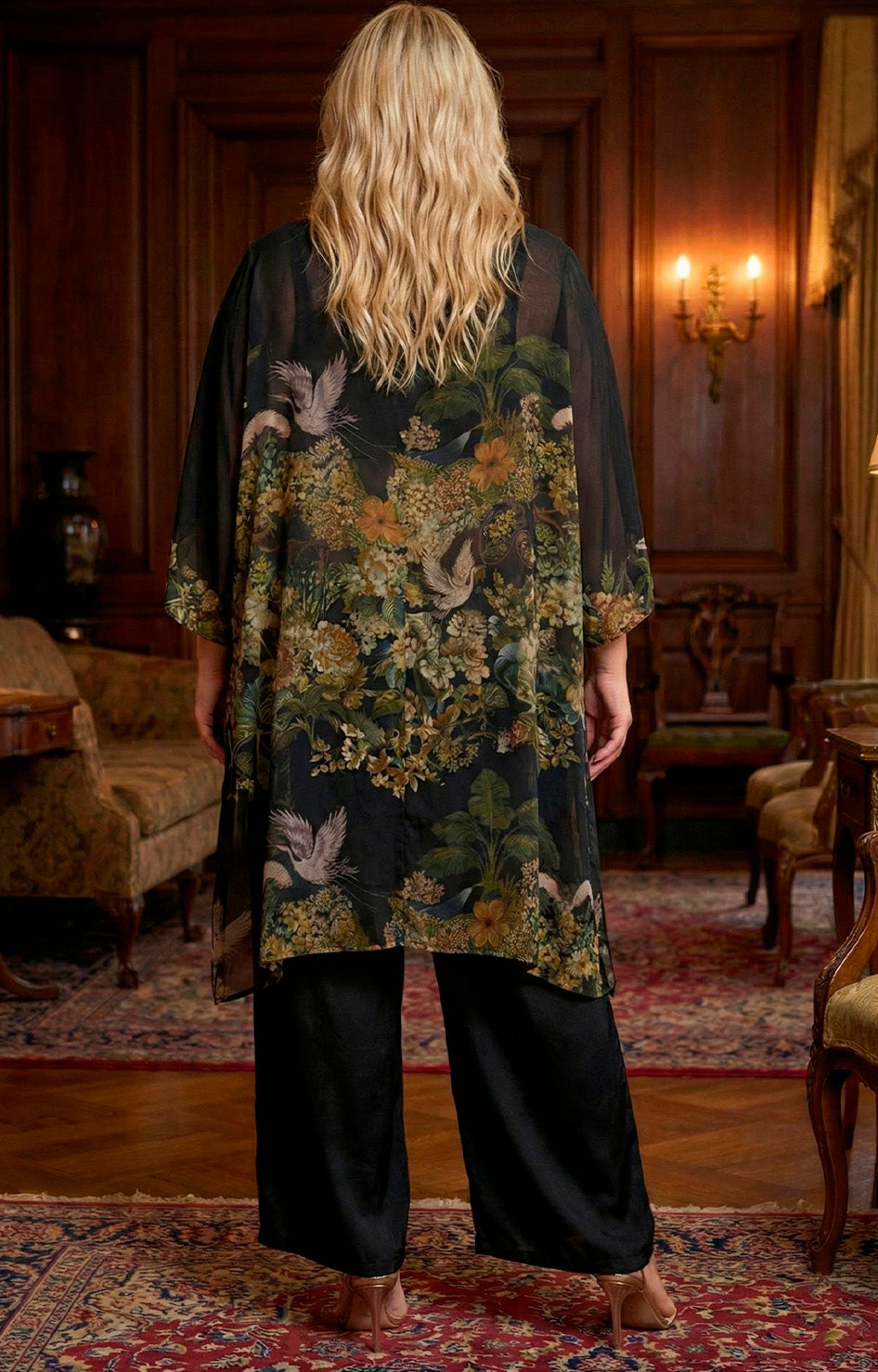 Conjunto negro estampado