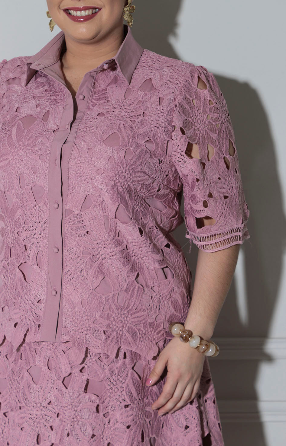 Conjunto rosa de guipiur - CONJUNTO CURVY Boutiquemirel 