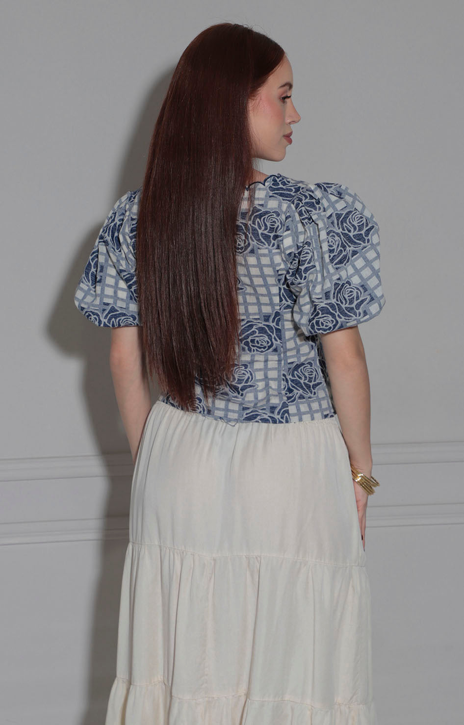 Blusa azul estampada - BLUSA REGULAR Boutiquemirel 