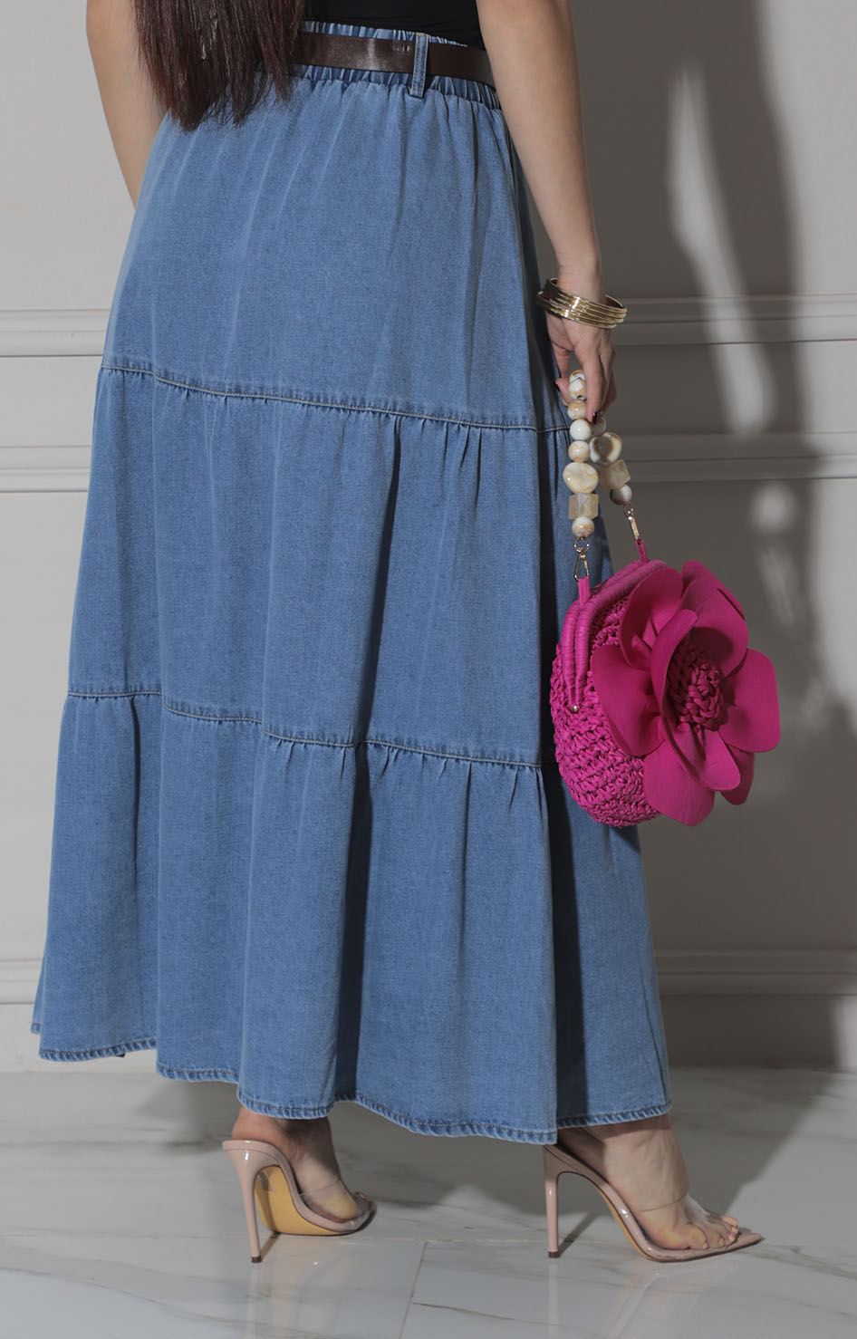 Falda de denim con cinturón - FALDA Boutiquemirel 