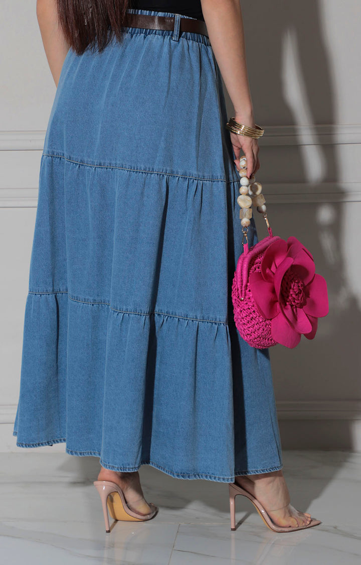 Falda de denim con cinturón - FALDA Boutiquemirel 