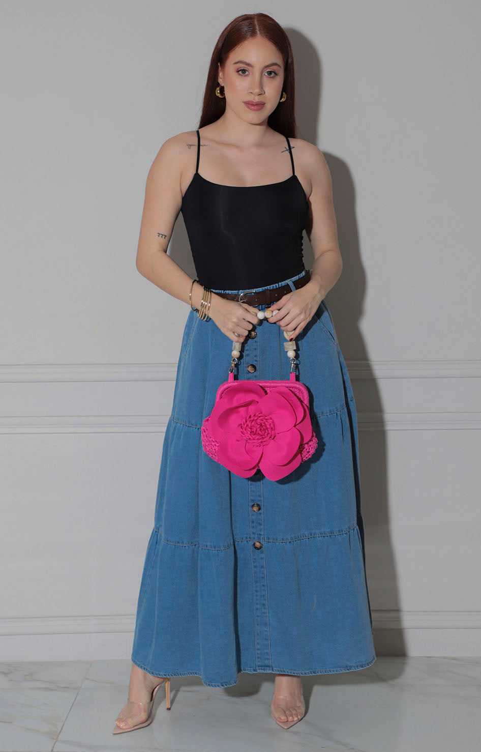 Falda de denim con cinturón - FALDA Boutiquemirel 