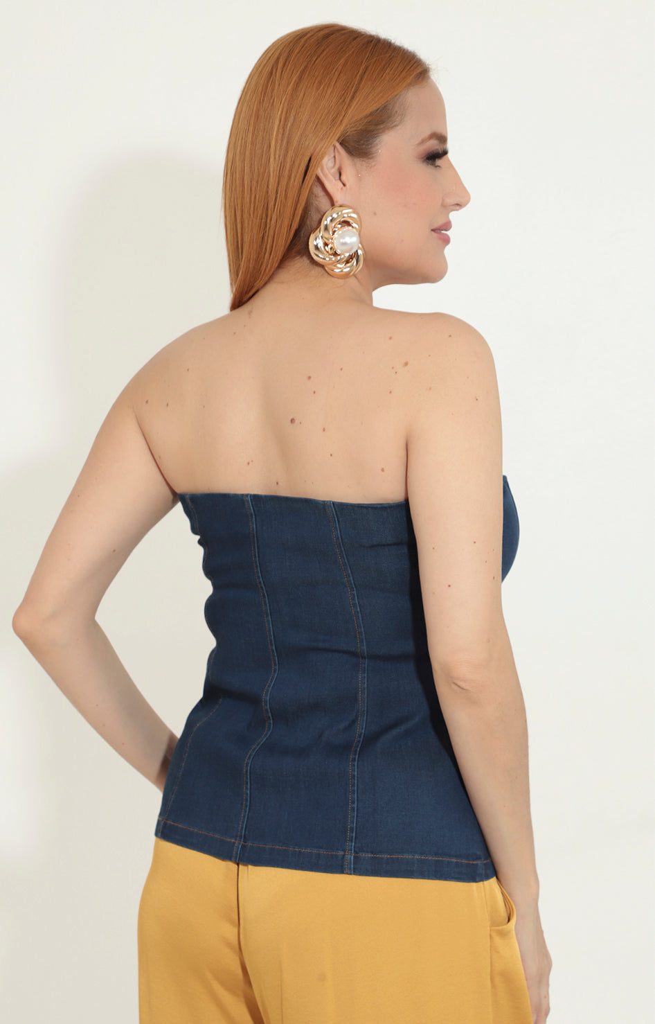 Blusa strapless denim - BLUSA Boutiquemirel 