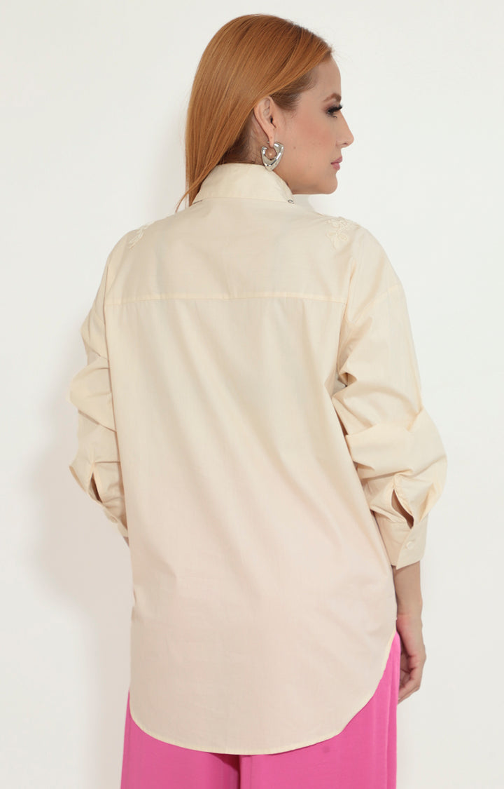 Camisera beige con brillos - BLUSA Boutiquemirel 