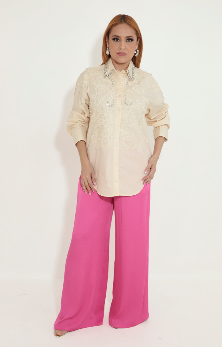 Camisera beige con brillos - BLUSA Boutiquemirel 