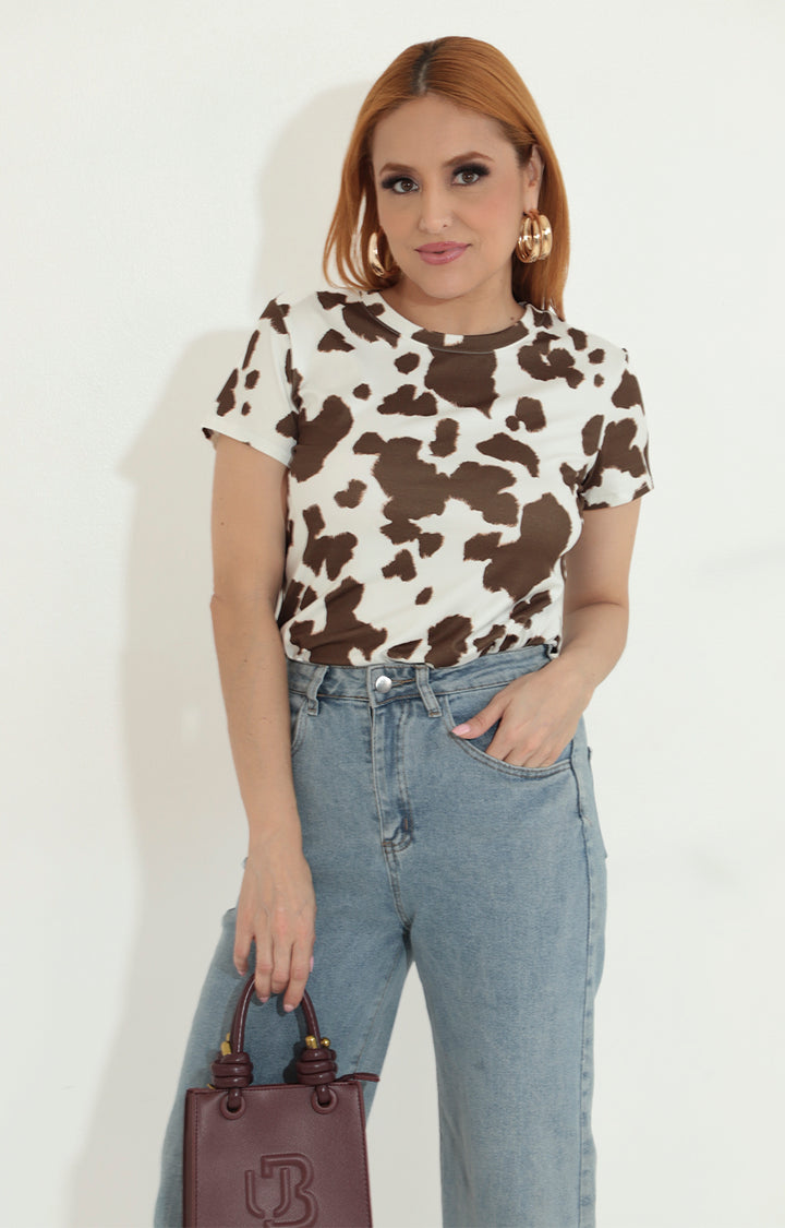 Blusa blanca cow - BLUSA Boutiquemirel 
