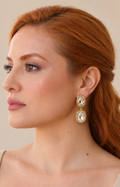 Aretes colgantes con dos cristales