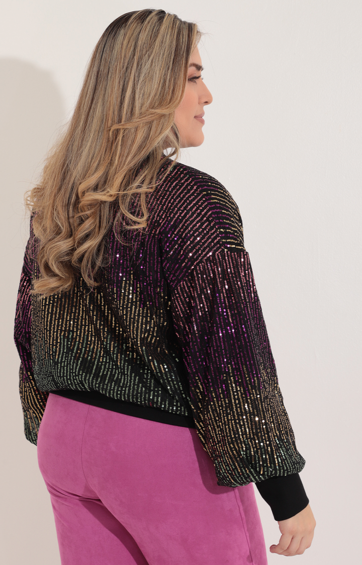 sudadera lentejuela tornasol multicolor - CHAMARRA Boutiquemirel 